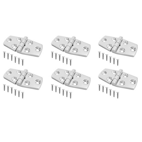 6pcs 해양 보트 플러시 도어 해치 구획 데크 힌지 스트랩 하드웨어, 설명, 스테인레스 스틸, 실버