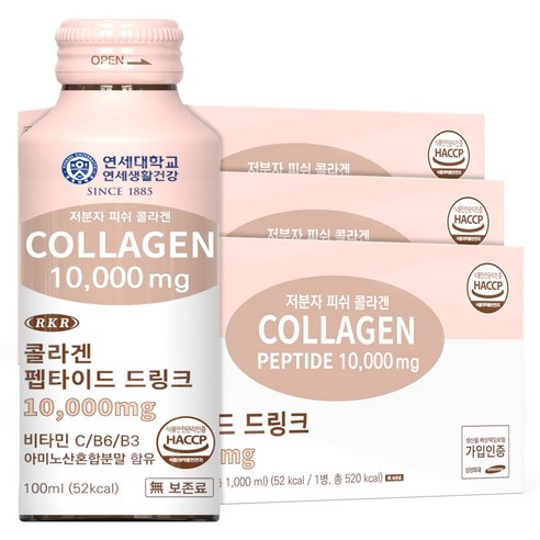 연세대학교 연세건강 RKR 마시는 저분자 피쉬 콜라겐 펩타이드 드링크 10 000mg, 30개, 100ml