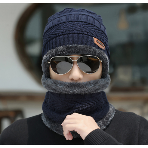 겨울 바라클라바 넥워머 기모 후드 방한, 네이비, 1개