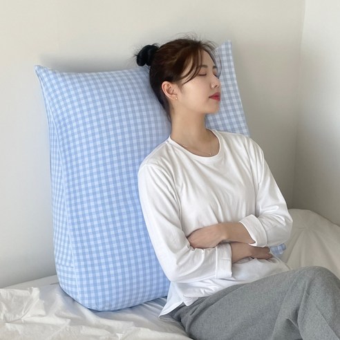 코멧 홈 찰떡 그레이 쿠션 허리베개 13 집앤콕 삼각 등받이쿠션, 코튼 소라