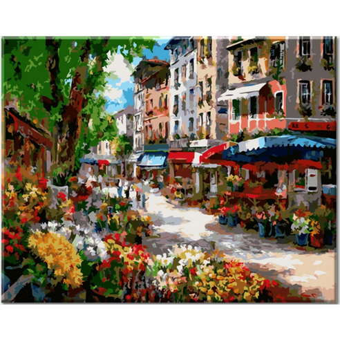 모모픽스페인팅 DIY명화그리기 40x50cm, J41 로맨틱 거리, 1개