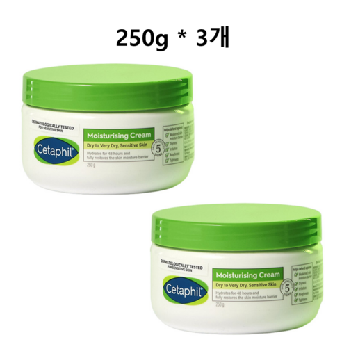 세타필 모이스춰라이징 크림, 250g, 3개