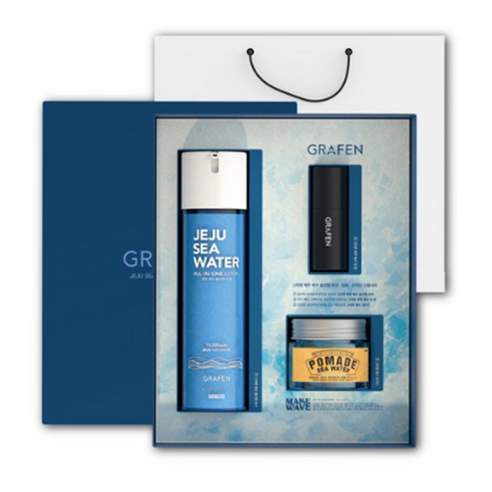그라펜 제주 해수 올인원 로션 200ml + 립밤 7g + 포마드 50g 선물세트, 1세트