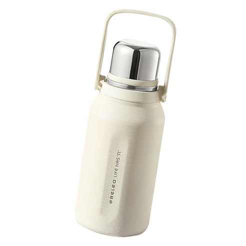 RELEA 심플 보온 보냉 텀블러 차 망 포함, 1개, 미윈 화이트, 1250ml