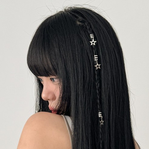 반짝이는 은빛 물결, 당신의 헤어스타일에 자유를 더하다: 블루씨티 플라이 스타 실버 헤어커프 세트 헤어악세사리