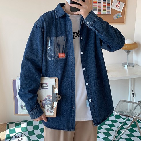 데님 긴팔 셔츠오버핏 셔츠