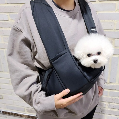 강아지옷 L 더블서포트 허그미 강아지 고양이 슬링백 명품 포대기 이동가방, 챠콜 Best Top3