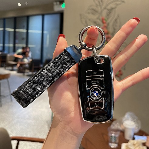 삼후 TPU 풀커버 스마트키 케이스 키홀더, BMW C타입, 블랙