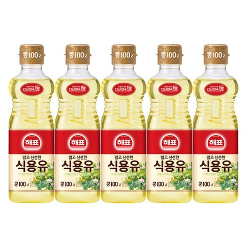 사조해표 해표 식용유 900ml x 5개 콩기름0.9L 콩100%