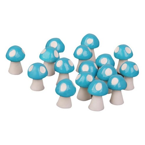 20 조각 미니어처 분재 DIY 수지 공예 테라리움 입상 요정 정원 장식-버섯 장식, 블루, 설명