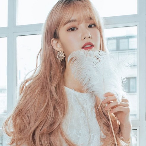 가발매니아 더썸위그 엘피펌 58cm 통가발, 애쉬로즈핑크