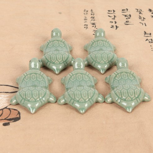 행운을 담은 식탁, 청자 거북이 수저받침 5P 세트