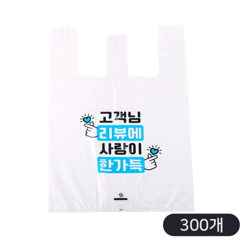 배달 비닐봉투 소 중 대 고객님리뷰에사랑이 손잡이 비닐봉지 배달봉투, 대(L), 100개입, 3세트