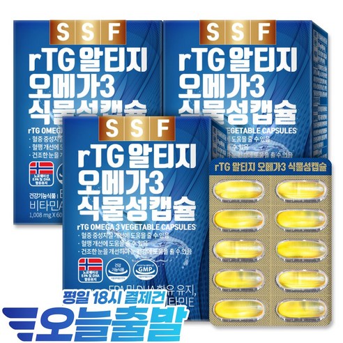 순수식품 rTG 오메가3 1000mg, 60정, 3개 알티지오메가3