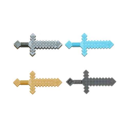 레고 무기 마인크래프트 픽셀검 Minifigure Weapon Sword Pixelated 18787, 다크그레이, 1개