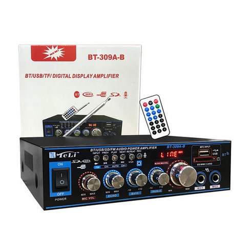 블루투스 HIFI 미니 뮤직 파워 앰프 스피커 BT-309A-B