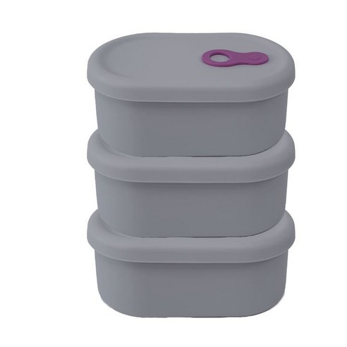 실리콘 스팀홀 용기_타원형500ml 3개세트, 1개