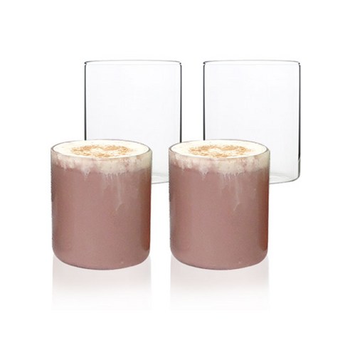 BESTAR 홈카페 투명 내열유리컵 300ml, 4개