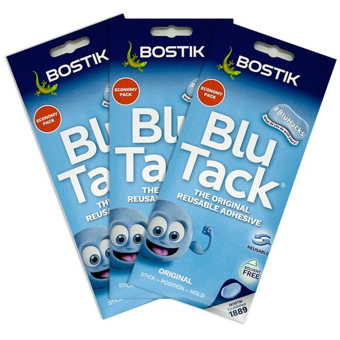 재사용 가능한 인테리어 소품 점토점착제 블루택 90G, 3개