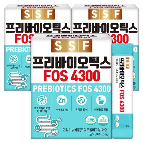 순수식품 프리바이오틱스 FOS4300 6박스(180포) 아연 프락토올리고당, 180개, 5g