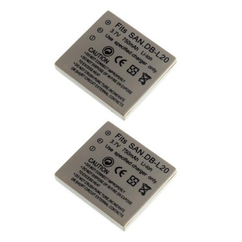 2x New Battery for Sanyo DB-L20 Xacti VPC-C4V VCP-CG9 DMX-C4(D), 한개옵션0 티파워유 Best Top5