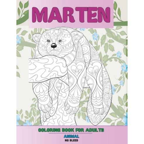 Coloring Book for Adults No Bleed - Animal - Marten Paperback, Independently Published