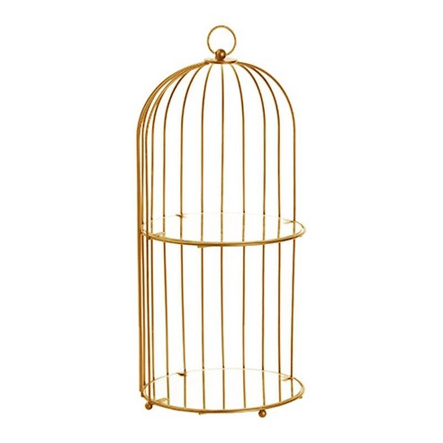 메이크업 오거나이저 북유럽 새장 랙 화장품 보관함, Golden_L, 설명, 철