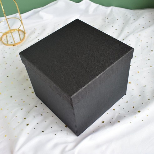 친구 생일 사각형 선물 상자 색상 diy 섬세 스낵 화장품, 퓨어 블랙(빈 상자), 미니 사이즈: 11*11*11.5cm
