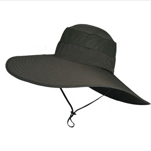 [SW] 여름 넓은 와이드 브림 남자 어부 모자 방수 자외선 차단 일 모자 하이킹 낚시 등산 대형 사파리 양동이 모자, Army green