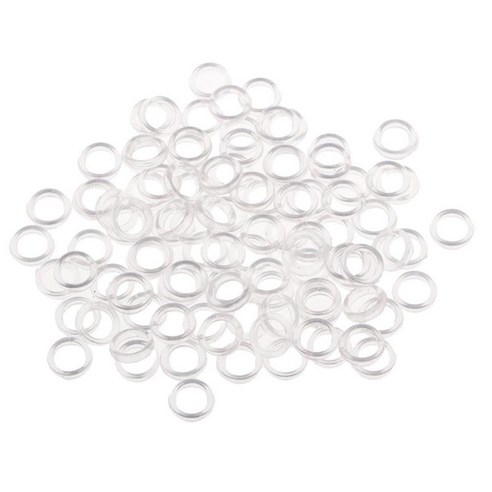 100pcs 브래지어 스트랩 조정 슬라이더 링 무화과 0 란제리 패스너 6mm - 투명