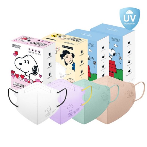 스누피와 함께하는 안전한 하루, 스누피 언택트 컬러 캐릭터 어린이 마스크 (주니어) 리뷰 스누피마스크
