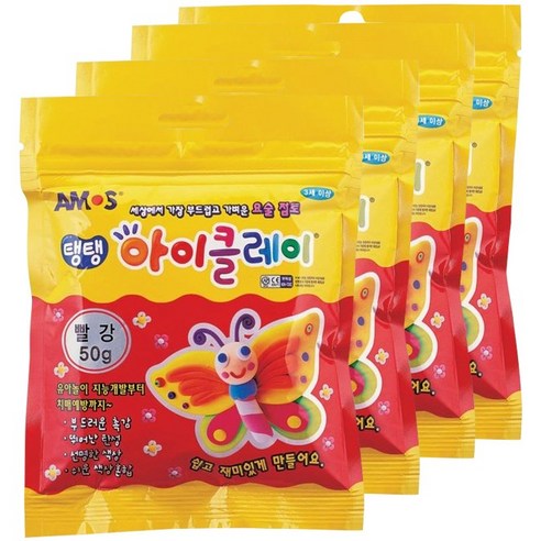 아모스 탱탱 아이클레이 파우치, 빨강, 50g, 1개