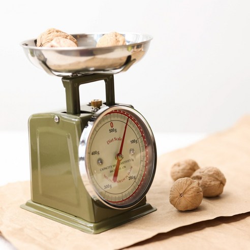 더패브 덜튼 다이어트0.5kg 레트로 주방 베이커리 저울 6컬러, 올리브