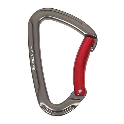 10x6cm Carabiner D 링 클립 후크 야외 낚시 하이킹 여행을위한 강력한 솔리드 키 체인 캠핑 액세서리, 그레이 구부러진 게이트, Alumnium