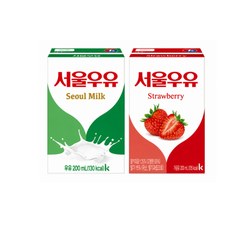 서울우유 멸균우유 + 딸기우유 (각 12개씩 총 24입)