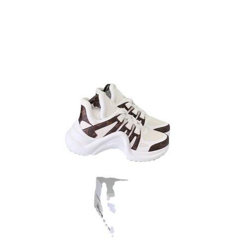 ANKRIC 운동화 캐주얼 신발 그라데이션 컬러 블록 발가락 메쉬 플랫폼 여성운동화