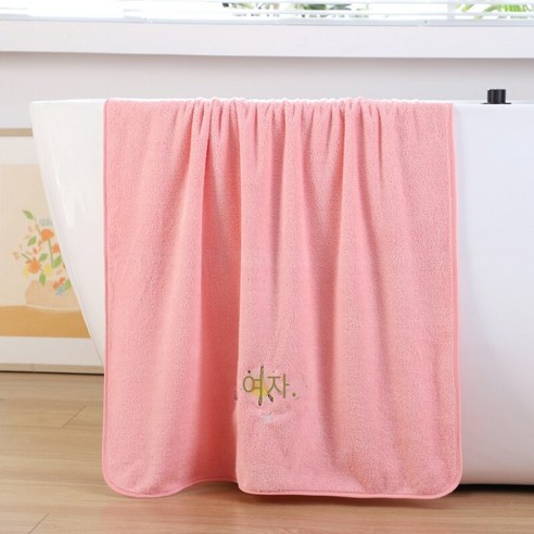 목욕 타월면 흡수성 가정용 부드러운 빠른 건조 보풀, 핑크 목욕 타월과 수건, 140x70cm