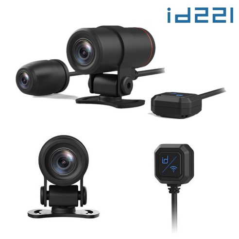 ID221 오토바이블랙박스 C3 플러스 액션캠 바이크 2채널 후방 카메라, 64G