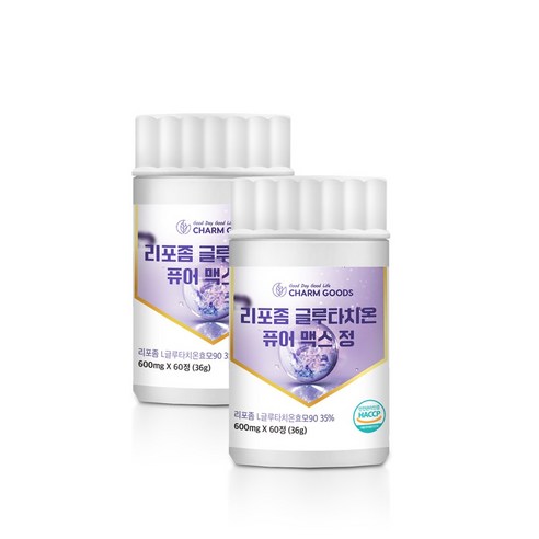 리포좀 글루타치온 퓨어 맥스 정 글리신 초저분자 피쉬콜라겐 효과 효능 식약처 해썹인증, 2개, 60정 글루타치온 효능