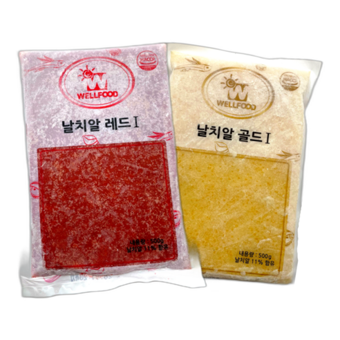 날치알 골드 레드 10kg (500g x 20) 냉동 알밥 마끼, 20개, 냉동날치알 골드 500g