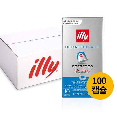 일리 네스프레소 호환 캡슐 커피 디카페인 100개입, 5.7g, 10개입, 1개 
커피/원두/차