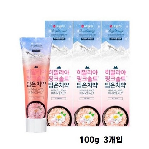 히말라야핑크솔트 담은치약 아이스민트 브라이트닝, 100g, 3개