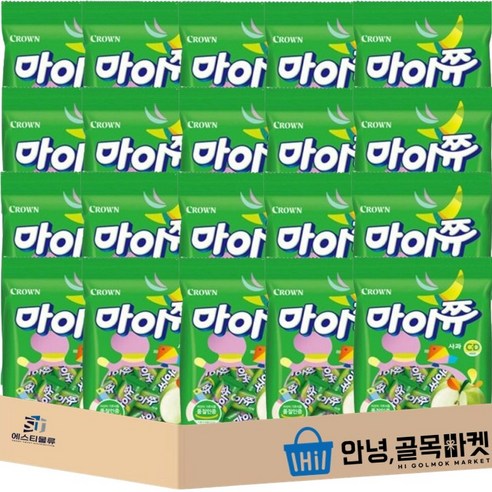 [안녕 골목마켓] 마이쮸 사과맛 92g 20개 1박스, 1개, 92mg