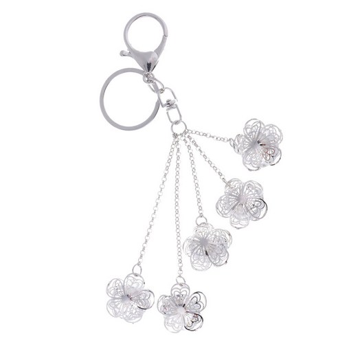 미니 동백 열쇠 고리 라인 석 열쇠 고리 핸드백 장식 액세서리, 보이는 그림으로, 106x24x10mm, 설명