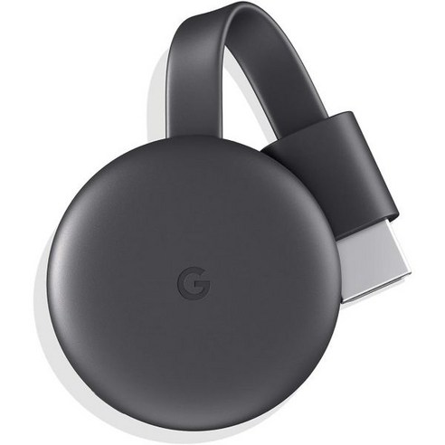 Google Chromecast HDMI 케이블이 포함된 스트리밍 장치 휴대폰에서 TV로 쇼 음악 사진 및 스포츠, Black 구글플레이