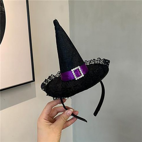 FATTYS 할로윈 코스튬 마녀 마법 모자 머리띠, 1개, 옵션4