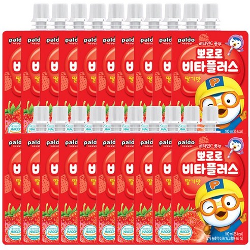 해호 뽀로로 비타플러스 음료수 딸기맛, 10개, 100ml