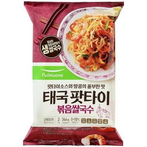 풀무원 면요리 누들 엄마요리 자취반찬 태국볶음쌀국수 팟타이 (2인분) 간편식 식사대용 든든한 한끼 344g, 47개