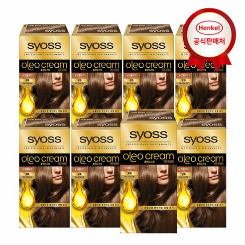 헨켈 [사이오스 420ml 샴푸+염색키트 증정] 사이오스 올레오크림 새치염색제 x 8개, 선택완료, 2B 누드베이지 8개