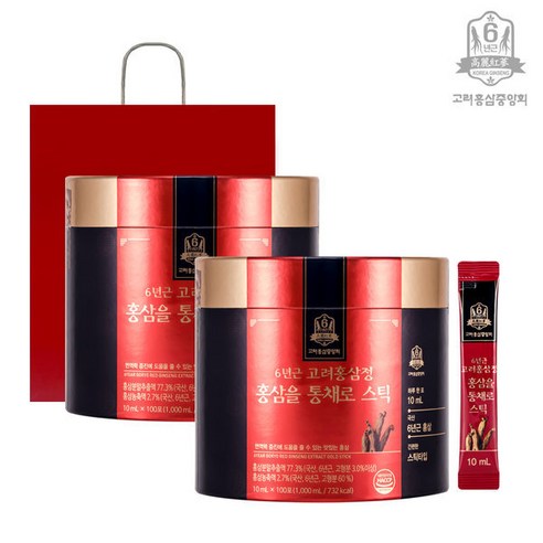 고려홍삼중앙회 6년근 고려홍삼정 홍삼 통채로 스틱 200개 + 쇼핑백, 10ml 홍삼타브렛 고려홍삼중앙회 6년근 고려홍삼정 홍삼 통채로 스틱 200개 + 쇼핑백, 10ml 홍삼타브렛